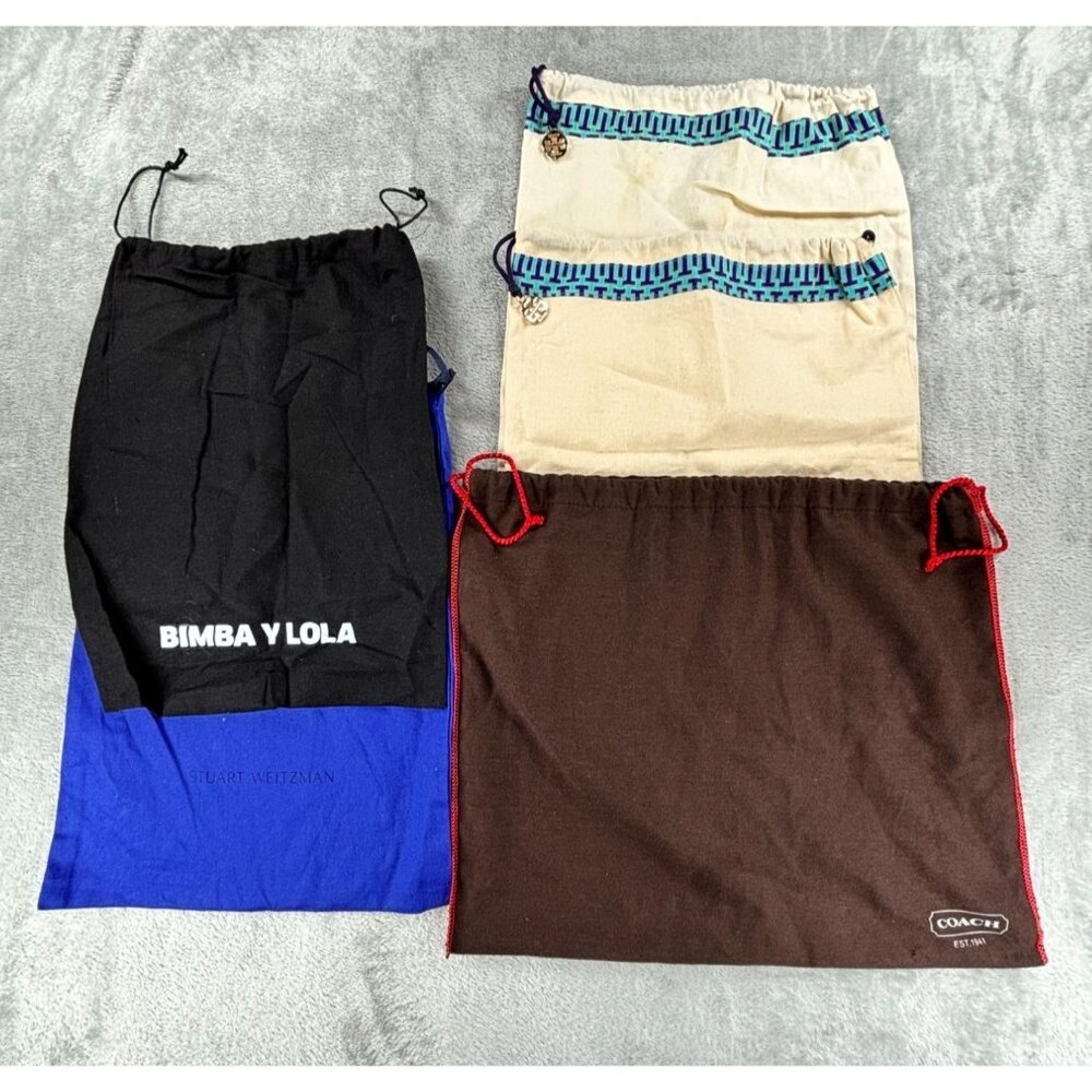 Drawstring Dust Bags - 1 Coach, 1 Bimba Y Lola, 2 Tory Burch, 1 Stuart Weitzman